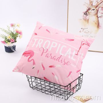 Aangepaste roze flamingo&#39;s fluwelen kussensloop kussenhoes